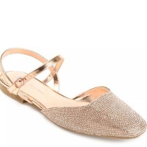 Journee Collection Nysha Flat 
Bronze Rhinestone Shoe
Size 6.5